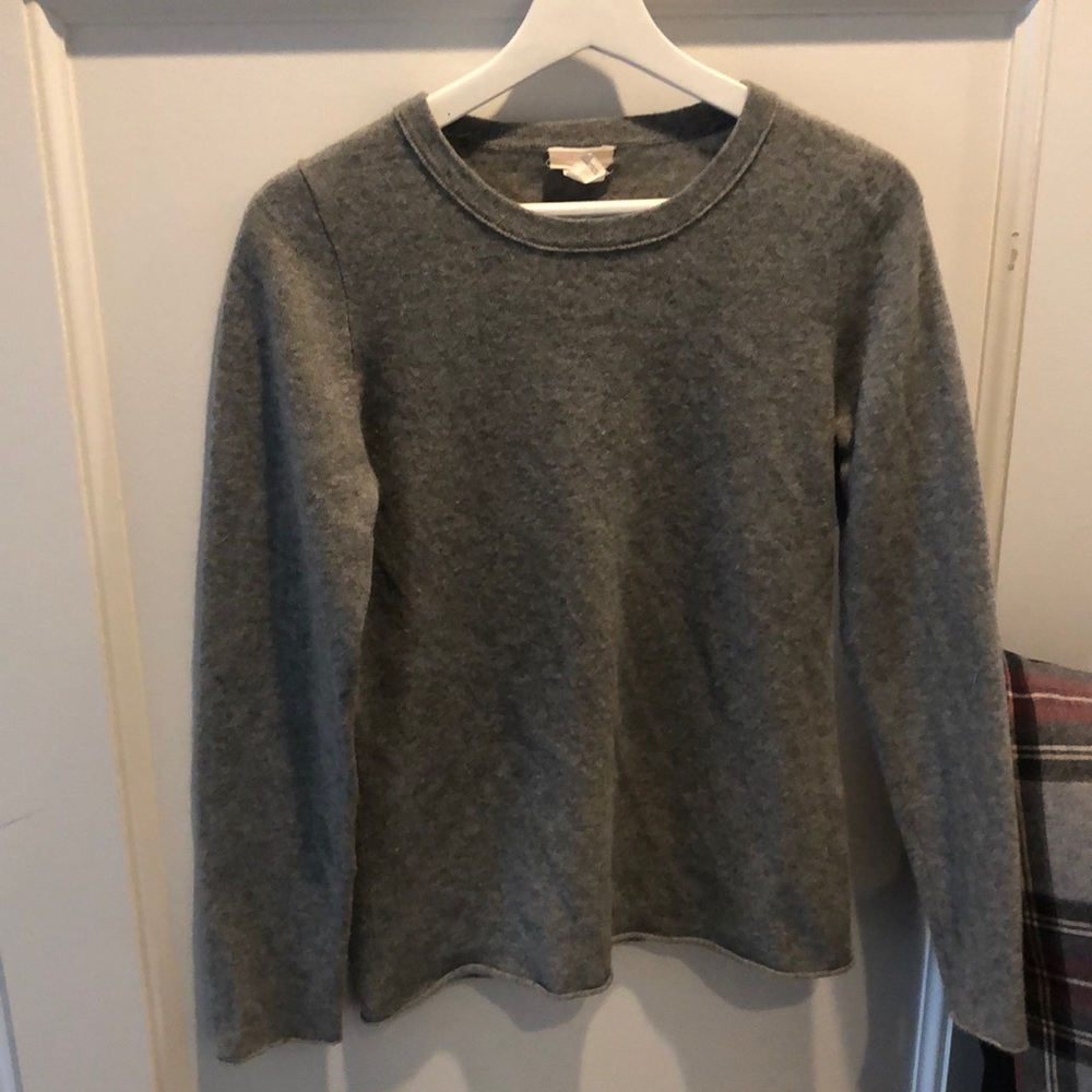 J-Crew Cashmere Sweater, size M, Solid gray not Heather gray like on model